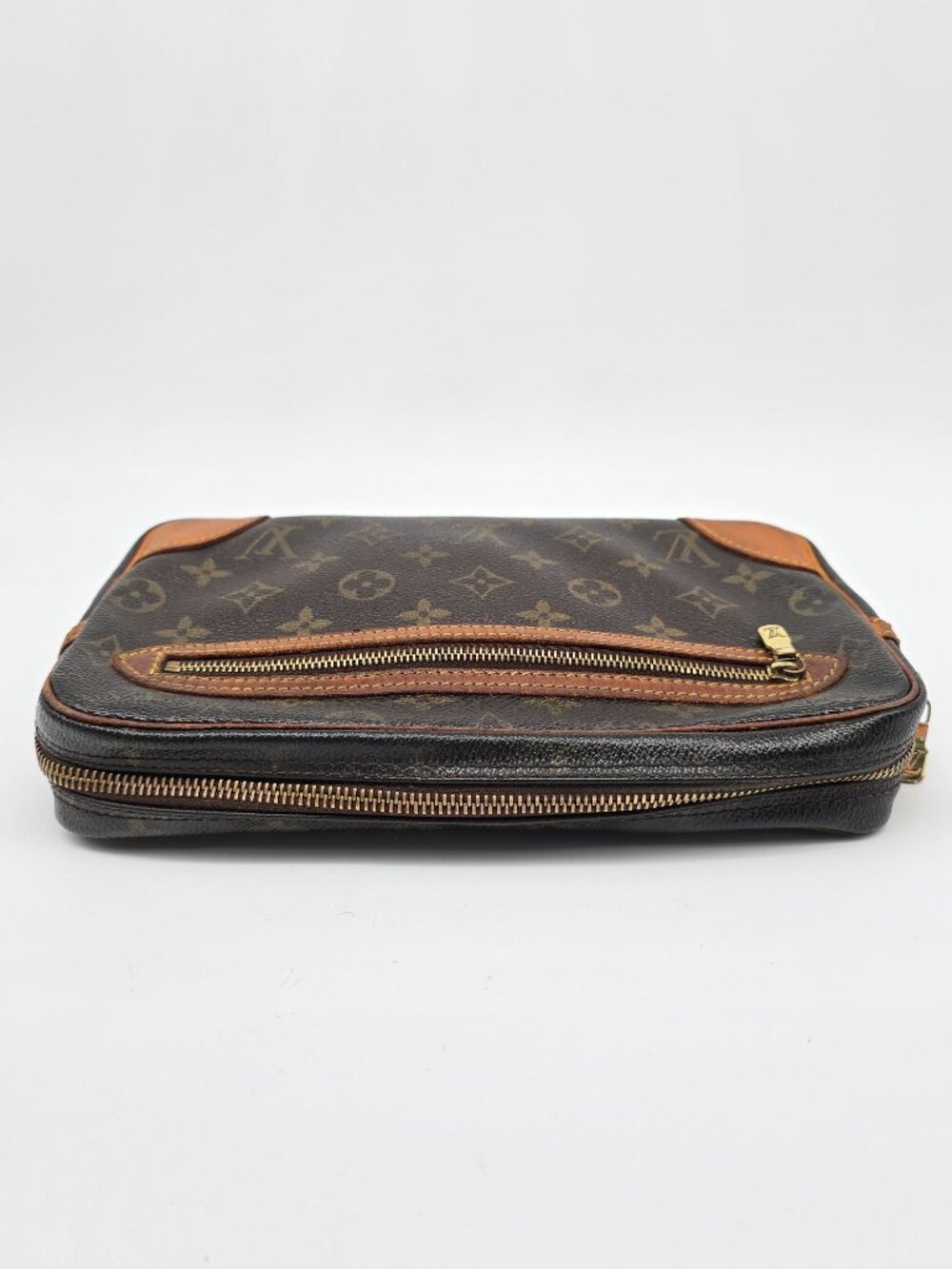 Authentic Louis Vuitton Marly Dragonne Monogram Canvas Zip Clutch Front Pocket - Picture 5 of 16